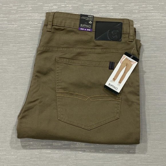 Buffalo SAM-X Brown Denim Jeans Mens Size 40 x 30 Slim Fit Straight Leg - Picture 2 of 12